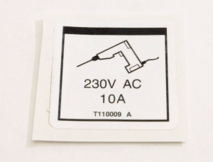 Genie Lift Part # T110009GT - DECAL,LABEL,POWER TO PLAT 230V, EA