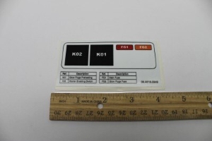 Genie Lift Part # 09.4618.0949GT - RELAYS FUSES ENGIN BOARD DECAL, EA