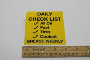 Genie Lift Part # 1-1287GT - DECAL, DAILY CHECK LIST, EA