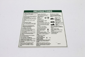 Genie Lift Part # 1000000GT - DECAL,NOTICE,OPER INST.IC, EA