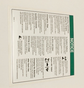 Genie Lift Part # 1000045GT - DECAL,NOTICE,OPER INST BE, EA