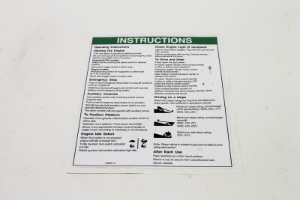 Genie Lift Part # 1000057GT - DECAL,NOTICE,OPER INST.IC, EA