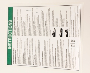 Genie Lift Part # 1000057FRGT - DECAL,NOTICE,OPER INST.IC FREN, EA