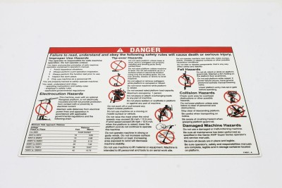 Genie Lift Part # 114011GT - DECAL,DANGER-GENERAL SAFETY***, EA
