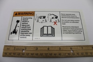 Genie Lift Part # 114119GT - DECAL,OVERTURNING HAZARD, EA
