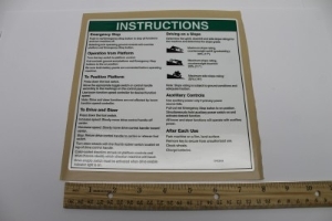 Genie Lift Part # 114134GT - DECAL,OP INST,PLATFORM, EA