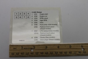 Genie Lift Part # 114222GT - DECAL,LABEL,RELAYS,Z34IC, EA