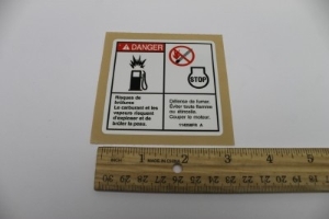 Genie Lift Part # 114258FRGT - DECAL,DANGER,EXPLOSION,NO SMOK, EA