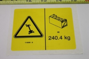 Genie Lift Part # 114345GT - DECAL,LABEL,TIPOVER,BATTERIES, EA