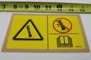 Genie Lift Part # 114371GT - DECAL,DANGER,OUTRIGGER SAFETY, EA