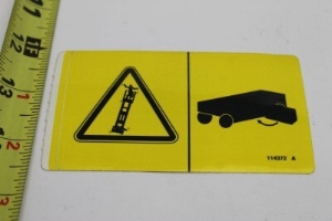 Genie Lift Part # 114372GT - DECAL SYMBOL TIP OVER TRAYS, EA