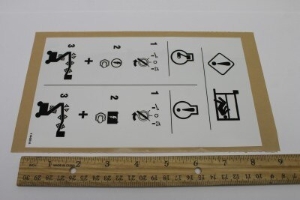 Genie Lift Part # 114420GT - DECAL,EMERGENCY LOWERING IC, EA