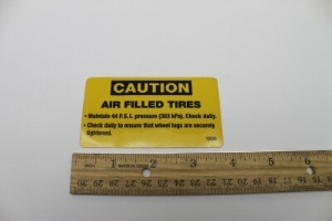 Genie Lift Part # 12335GT - DECAL,CAUTION AIR FILLED TIRES, EA