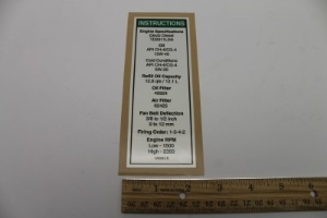 Genie Lift Part # 128953GT - DECAL,ENGINE SPEC,DEUTZ,TD2011, EA