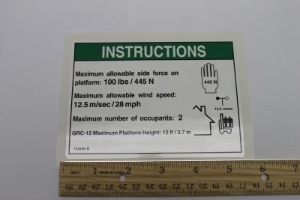 Genie Lift Part # 133246GT - DECAL,SIDE FORCE,100,GRC,ANSI, EA