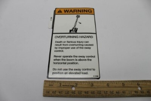 Genie Lift Part # 2-1296GT - DECAL, OVERTURNING HAZARD, EA