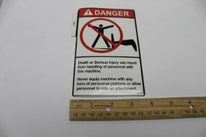 Genie Lift Part # 2-1302GT - DECAL, NOT A MAN LIFT, EA