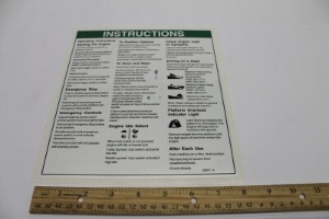 Genie Lift Part # 226517GT - DECAL,INST,OPER INST,S80,AUS, EA