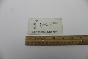 Genie Lift Part # 226940GT - DECAL,LABEL,TORQUE, EA