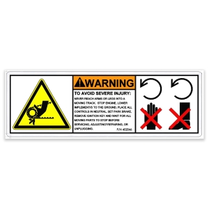 Genie Lift Part # 226944GT - DECAL,WARN,AVOID INJURY, EA