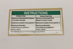 Genie Lift Part # 229430GT - DECAL,NOTICE,SIDE FRC,2669 AUS, EA