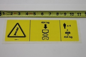 Genie Lift Part # 230490GT - DECAL,NOTICE,MAX CAP,GS3369, EA