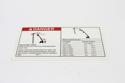 Genie Lift Part # 27564GT - DECAL,DANGER,ELEC.HAZ.STAY CLR, EA