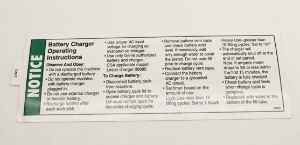 Genie Lift Part # 27853GT - DECAL,CHARGER INSTRUCTIONS, EA