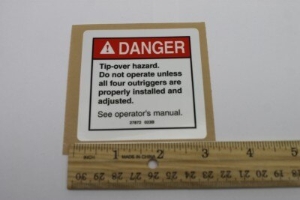 Genie Lift Part # 27872GT - DECAL,TIP OVER HAZARD, EA