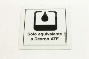 Genie Lift Part # 28157SPGT - DECAL,USE DEXRON***, EA