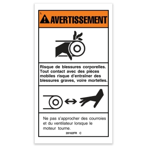 Genie Lift Part # 28162FRGT - DECAL,WARNING,CRUSHING,FRENCH, EA