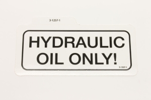 Genie Lift Part # 3-1257-1GT - DECAL, HYDRAULIC OIL ONLY!, EA
