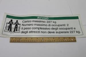 Genie Lift Part # 30080ITGT - DECAL,NOTICE,MAX LOAD 500 LBS*, EA