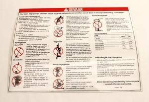 Genie Lift Part # 31243DUGT - DECAL,DANGER,GENERAL SAFETY, EA