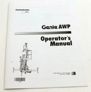 Genie Lift Part # 33887GT - MANUAL,OPER.INSTR.,AWP (5TH)**, EA