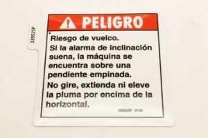 Genie Lift Part # 33952SPGT - DECAL,DANGER,TILT ALARM***, EA