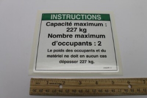 Genie Lift Part # 37052FRGT - DECAL,NOTICE,MAX LOAD 500 LBS, EA