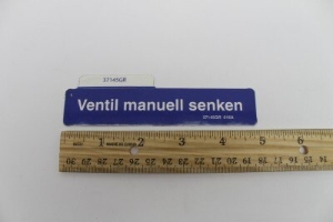 Genie Lift Part # 37145GRGT - DECAL, MANUAL LOWERING VALVE, EA