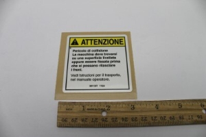 Genie Lift Part # 38112ITGT - DECAL,CAUTION,BRAKE RELEASE, EA