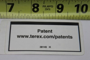 Genie Lift Part # 38149GT - DECAL LABEL PATENTS, EA