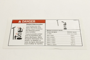 Genie Lift Part # 43696FRGT - DECAL,DANGER,ELEC HAZARD, GS, EA