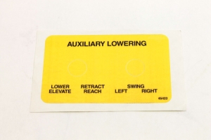 Genie Lift Part # 45422GT - DECAL,AUXILIARY LOWER/RETRACT, EA