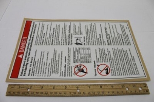 Genie Lift Part # 48719GT - DECAL,DANGER,GEN SAFETY,PCP, EA
