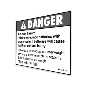 Genie Lift Part # 48733GT - DECAL,DANGER,TIP-OVER HAZARD, EA