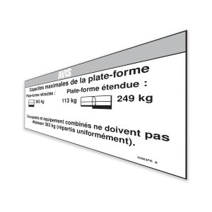 Genie Lift Part # 52063FRGT - DECAL,NOTICE,MAX CAP 800 CE***, EA