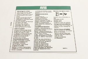 Genie Lift Part # 52597FRGT - DECAL,NOTICE,OPER INST BE, EA