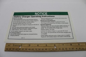 Genie Lift Part # 52787GT - DECAL,NOTICE,CHARGER INSTRUC, EA