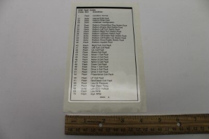 Genie Lift Part # 65053GT - DECAL,LABEL,FAULT CODES, EA