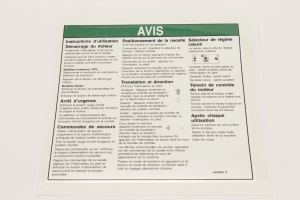 Genie Lift Part # 65269FRGT - DECAL,NOTICE,OPERATING INST., EA