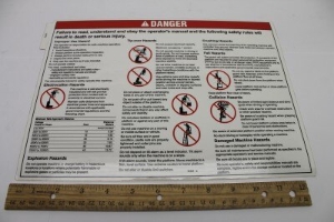 Genie Lift Part # 72141GT - DECAL,GENERAL SAFETY,RUNABOUT, EA